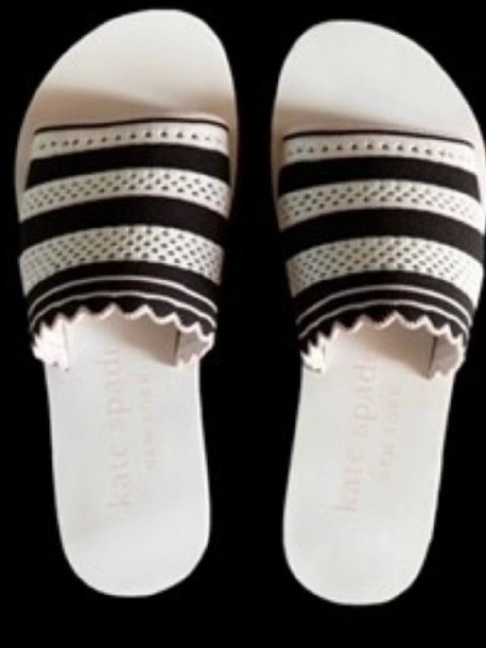 Kate Spade NY Festival Slide
Sandal White Black Pink Fabric
Shoes Sz 7